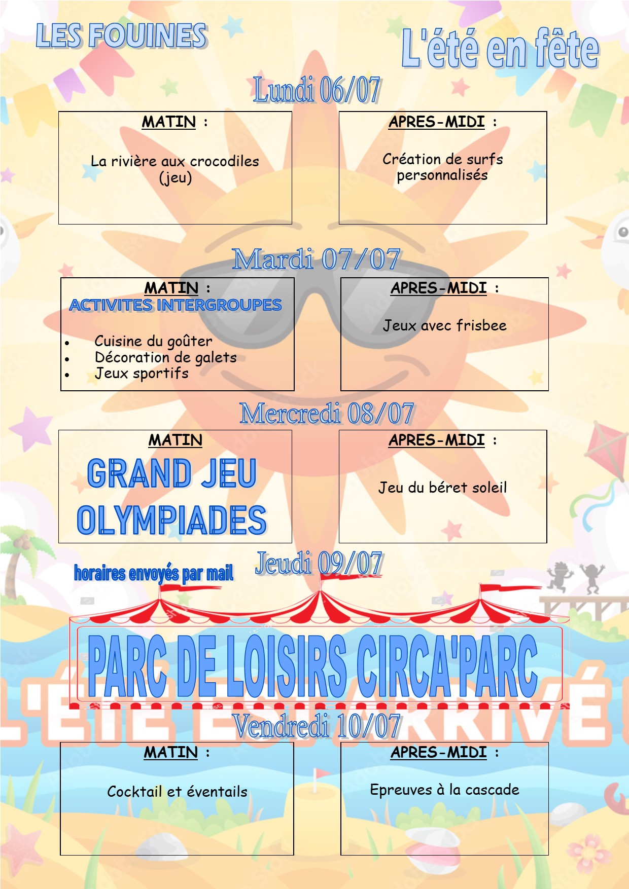 VACANCES ETE 2026 Fouines